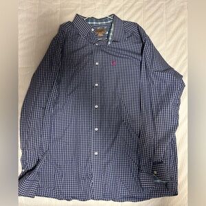 Ariat Men's Button Up Long Sleeve Shirt Wrinkle Free XL - Blue